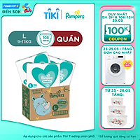 Thùng Tối Ưu Phí Vận Chuyển 3 Gói Tã Quần PAMPERS Giữ Dáng Size L(108 miếng, 9-14kg)/ XL (96 miếng, 12-17kg)/ XXL(84 miếng, 15-25kg), Chống Xệ