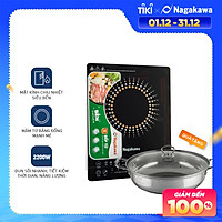 Bếp từ cảm ứng Nagakawa NAG0703 (2200W) - Tặng kèm nồi lẩu - Hàng chính hãng (Hoa Văn Ngẫu Nhiên)