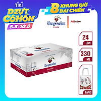 Thùng 24 lon bia Hoegaarden Rosee (330ml/lon)