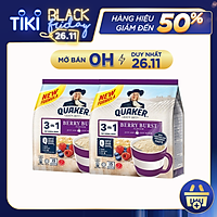 Combo 2 Thức Uống Yến Mạch Quaker 3in1 Vị Dâu Berry 450g