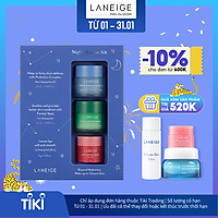Bộ mặt nạ ngủ được yêu thích phiên bản cải tiến LANEIGE Night Rescue Kit 3 món