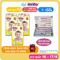 Combo 3 Tã Quần Siêu Mỏng UniDry Ultrathin Gói Cực Đại size XXL56 (56 miếng) - Tặng 1 Bộ Dao 5 Món