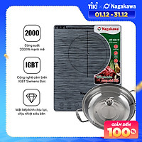 Bếp Từ cảm ứng Nagakawa NAG0708 (2000W) - Kèm Nồi Lẩu - Hàng Chính Hãng