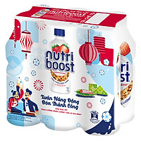 Lốc 6 Chai Sữa Nutriboost Thế Hệ Mới Hương Dâu (297ml / Chai)