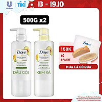 Combo Kem xả và dầu gội Nhật Dove Phục Hồi Tóc Hư Tổn chiết xuất Bơ & Dầu Argan giúp phục hồi và ngăn ngừa gãy rụng 500g