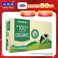Thùng 48 Hộp Sữa Tươi Tiệt Trùng Vinamilk 100% Organic Nguyên chất (180ml)