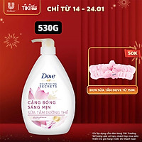 Sữa Tắm Dưỡng Thể Từ Thiên Nhiên 530G Dove Căng Bóng Sáng Mịn Với Chiết Xuất Hoa Sen Và Nước Gạo
