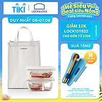 Bộ túi hộp cơm thủy tinh Lock&Lock 3EA LLG428S2