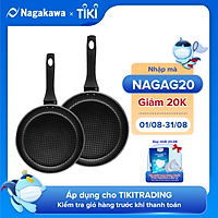 Cặp Chảo Chiên Đa Lớp Đáy Từ Nagakawa NAEC2026 (20cm & 26cm) - Hàng Chính Hãng