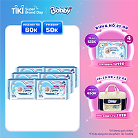 Combo Tiết Kiệm: 6 Gói Khăn Ướt Bobby Care Bổ Sung 80 Miếng/Gói