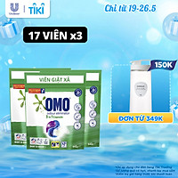Combo 3 Túi Viên Giặt Quần Áo Omo Cho Máy Giặt Cửa Trước Và Cửa Trên Khử Mùi Công Nghệ Anh Quốc 17 Viên