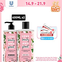 Combo sữa tắm và sữa dưỡng thể Love Beauty And Planet Làm Sáng Da Majestic Glow với 100% tinh dầu hoa hồng Bulgaria 400ml