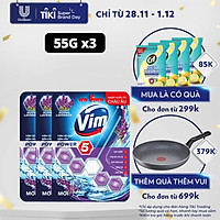 Combo Viên tẩy bồn cầu 55G x 3 VIM Power 5 hương Oải hương Sạch Khuẩn Thơm Mát suốt 30 ngày