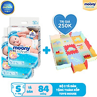 Combo 2 Gói Tã Dán Cao Cấp Moony Nhật Bản S84 (84 Miếng) - Tặng 1 Thảm Xốp Quây