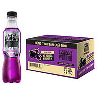 Thùng 24 Chai Nước Tăng Lực Có Gas Warrior Vị Nho (330ml x 24 chai)