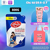 Sữa Tắm Lifebuoy Sạch Khuẩn Chăm Sóc Da Ngăn Ngừa Vi Khuẩn Lây Lan Với Ion Bạc+ Hỗ Trợ Cùng Đề Kháng Da Tự Nhiên Túi 800G