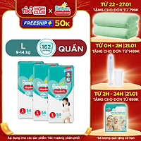 Combo 3 Tã/ Bỉm Quần PAMPERS Giữ Dáng Gói Đại Size M(60 miếng, 7-12kg)/ L(54 miếng, 9-14kg)/ XL (62 miếng, 12-17kg)/ XXL (44 miếng, 15-25kg), Chống Xệ