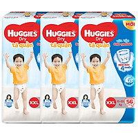 Combo 3 Gói Tã Quần Huggies Dry Gói Cực Đại XXL56 (56 Miếng) - Bao Bì Mới