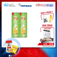 Combo 2 Bánh Snack Khoai Tây Ống Lay's Stax Vị Kem Chua Hành 160g (Size lớn) - Nhập khẩu từ Malaysia