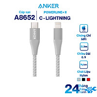 Dây Cáp Sạc USB - Type C To Lightning Chuẩn MFi Cho iPhone Anker PowerLine+ II 0.9m - A8652 - Hàng Chính Hãng