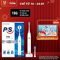 Bàn Chải Điện P/S S100 PRO - Công Nghệ Sóng Âm, Chải Sạch Mảng Bám Tới 10X - Trắng Sáng