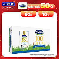 Thùng 48 Hộp Sữa Tươi Tiệt Trùng Vinamilk 100% Ít Đường (110ml / Hộp)