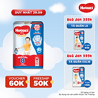 Tã Quần Huggies Dry Gói Cực Đại XL62 (62 Miếng) - Tặng 8 miếng