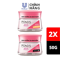 Bộ Đôi Kem Dưỡng Da Ngày Và Đêm Trắng Hồng Rạng Rỡ Pond's White Beauty (50g)