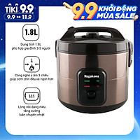 Nồi Cơm Điện Nắp Gài Lòng Niêu Nagakawa NAG0133 (1.8 Lít) - Hàng Chính Hãng