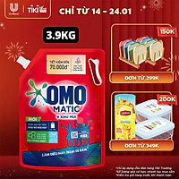 Nước giặt OMO Matic cho máy giặt cửa trên giúp quần áo sạch bẩn khử mùi toàn diện, túi 3.9kg