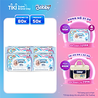 Combo Tiết Kiệm - 4 Gói Khăn Ướt Bobby Care Không Hương 100 Tờ/Gói