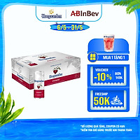 Thùng 24 lon bia Hoegaarden Rosee (330ml/lon)