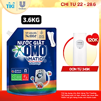 Túi Nước Giặt Omo Matic Cho Máy Giặt Cửa Trước Bền Đẹp Bền Màu Sau 100 Lần Giặt 3.6Kg