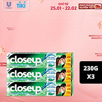 Combo 3 Kem Đánh Răng Close Up Bạc Hà 230g