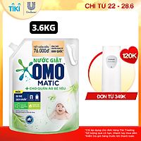 TúI Nước Giặt Omo Matic Cho Quần Áo Bé Yêu Chiết Xuất Tràm Trà Và Nha Đam Dịu Nhẹ, Sạsh Khuẩn 3.6Kg