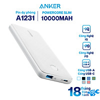 Pin Sạc Dự Phòng Tích Hợp Cổng USB Type-C In/Out Hỗ Trợ Power Delivery PD Anker PowerCore Slim PD 10000mAh - A1231 - Hàng Chính Hãng