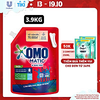 Nước giặt OMO Matic cho máy giặt cửa trên giúp quần áo sạch bẩn khử mùi toàn diện, túi 3.9kg