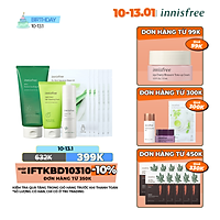 Combo chăm sóc da mặt cơ bản Innisfree từ táo xanh và trà xanh - 278002445x