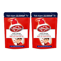 Combo 2 Nước rửa tay Lifebuoy bạc bảo vệ túi 450g