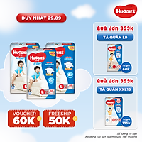 Combo 3 Gói Tã Dán Huggies Dry Gói Cực Đại L68 (68 Miếng) - Bao Bì Mới