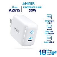 Adapter Sạc 1 Cổng USB Type-C Anker PowerPort III Mini 30W Hỗ Trợ Power IQ 3.0 - A2615 - Hàng Chính Hãng