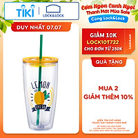 Ly Nhựa Có Ống Hút Lock&Lock HAP507YEL