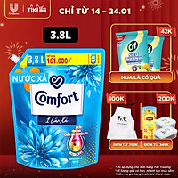 Nước Xả Làm Mềm Vải 3.8L Comfort Chăm Sóc Chuyên Sâu Giữ Màu & Bền Vải Hương Ban Mai Đậm Đặc Một Lần Xả