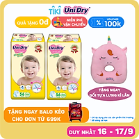 Combo 2 Tã Quần Siêu Mỏng UniDry Ultrathin Gói Cực Đại size XXL56 (56 miếng) - Tặng 1 Gối Tựa Lưng Kỳ Lân Hồng
