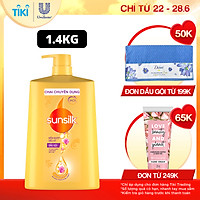 Dầu gội Sunsilk Mềm Mượt Diệu Kỳ 1.4kg giúp tóc ngát hương mềm mượt gấp 5 lần với dầu Argan, Protein Tơ Tằm và Vitamin C