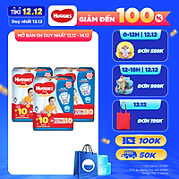 Combo 3 Gói Tã Quần Huggies Dry Gói Cực Đại M74 (74 Miếng) - Tặng 10 miếng