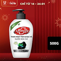 Nước Rửa Tay Lifebuoy Than Hoạt Tính & Bạc Hà 500g Chiết Xuất Từ Thiên Nhiên Giúp Sạch Khuẩn Và Cân Bằng độ PH Trên Da