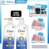Combo Dove Phục Hồi Hư Tổn Dầu Gội 640g + Kem Xả 610g