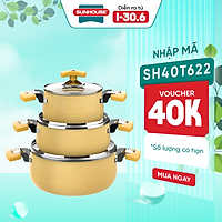 Bộ Nồi Anod Sunhouse chống dính siêu bền SHG2703GA
