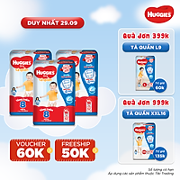 Combo 3 Gói Tã Quần Huggies Dry Gói Cực Đại XL62 (62 Miếng) - Tặng 8 miếng